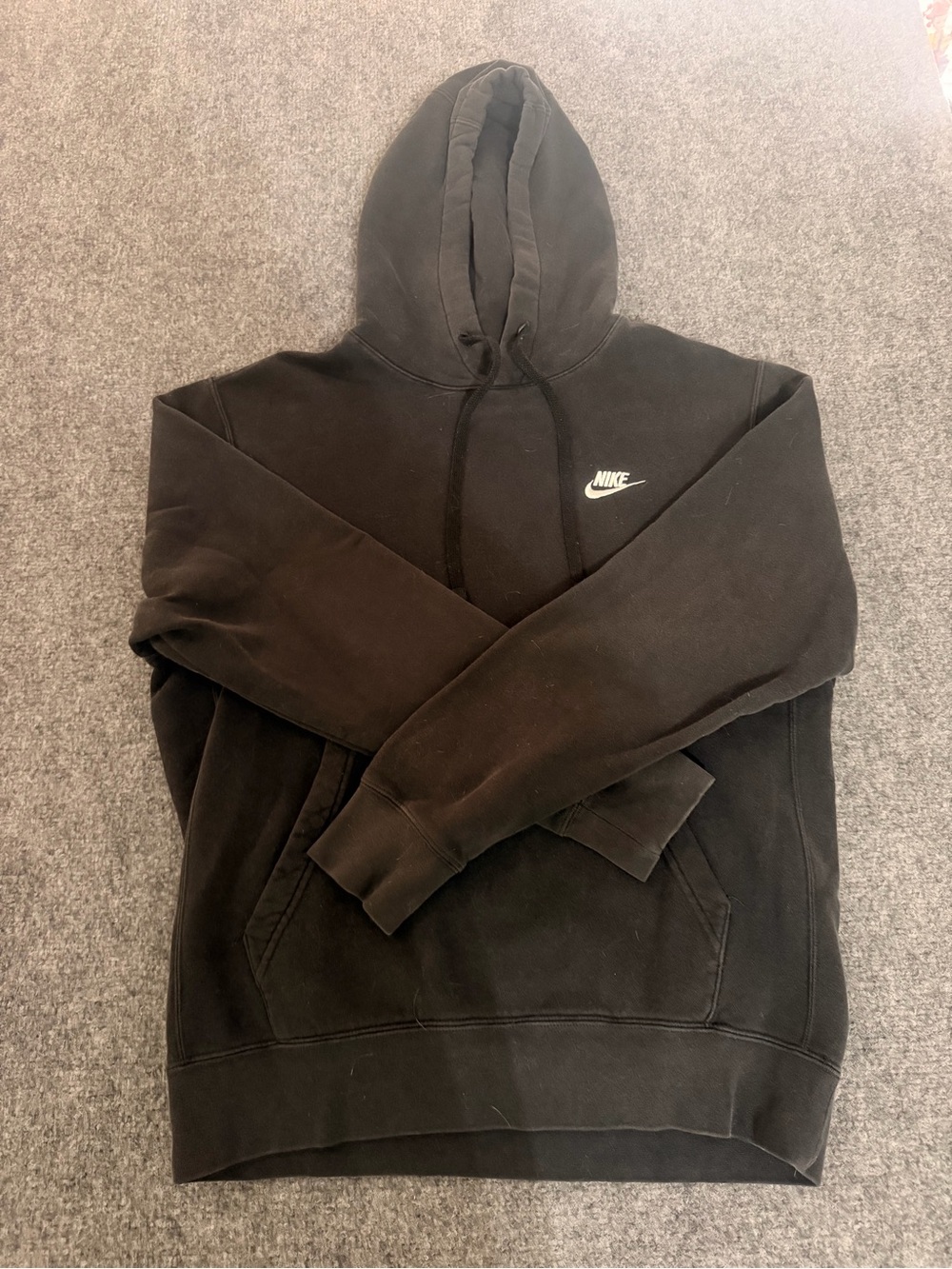 Nike Black Pullover Hoodie with White Swoosh